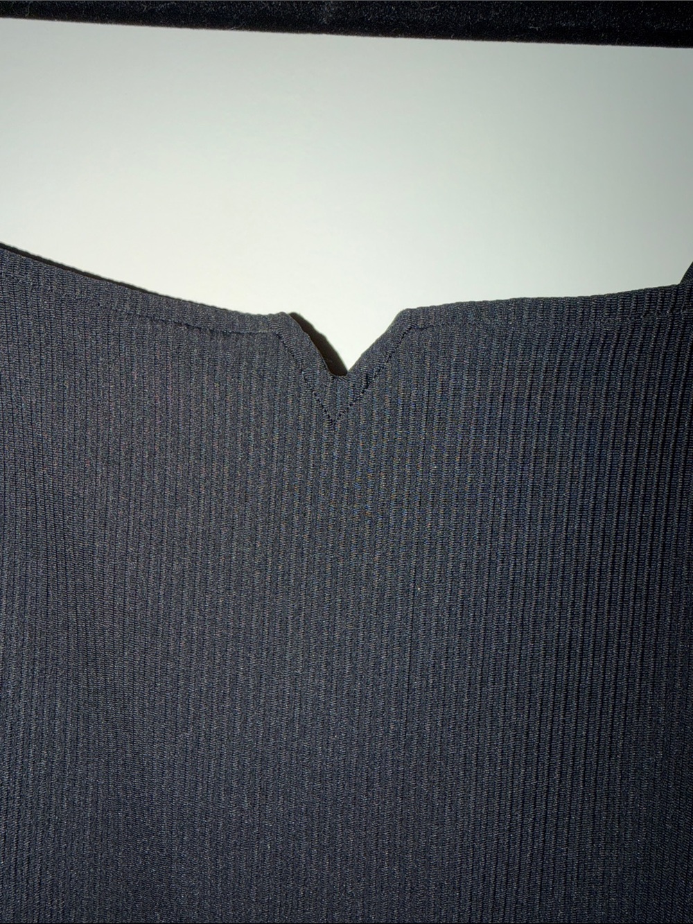 Black Ribbed Square-Neck Crop Top - Picture 5 of 5
